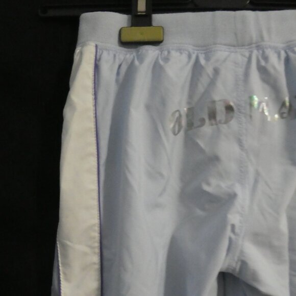 OLD NAVY | medium | Light Blue Insulated Sport Pants with Stripes & Silver Print - Picture 10 of 16